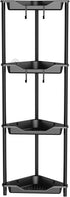 Orimade Rustproof 4 Tier Floor Standing Corner Shower Caddy Organizer - Plastic Metal Splicing Shelf Rack for Bathroom