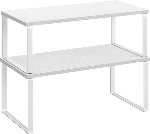 SONGMICS Cabinet Organizer Shelf, Set of 2 Kitchen Counter Shelves, Kitchen Storage,
