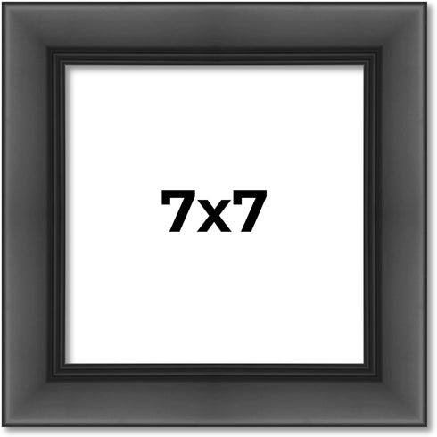 7x7 Black Contemporary Wood Picture Frame - Includes UV Resistant Acrylic & Hanging Hardware