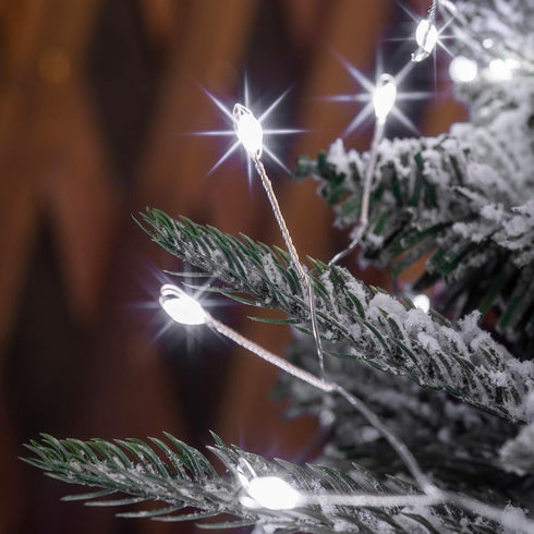 20 200LED Fairy Lights Plug in, Feet Cool White Silver Wire Firecracker Firefly Lights with Remote, Waterproof Copper