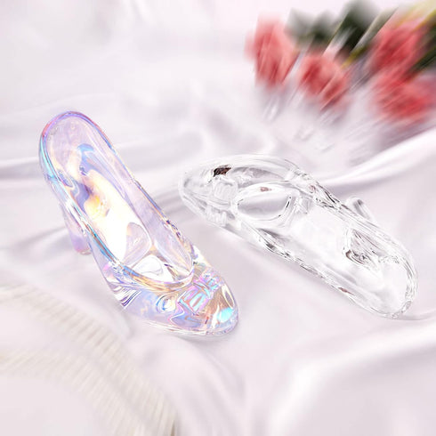 Cinderella Shoe Decor, Crystal High Heels Ornaments Glass Slipper Decoration Gift for Wedding Birthday Halloween Party