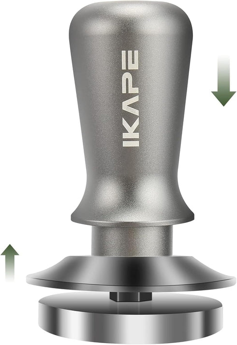 IKAPE 49mm Espresso Tamper, Premium Barista Coffee Tamper with Calibrated Spring Loaded, Flat Stainless Steel Base