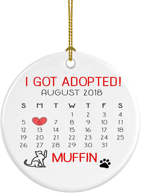Custom Cat Ornament - Cat Rescue Pet Ornament, New Pet Gift for Cat's First Christmas