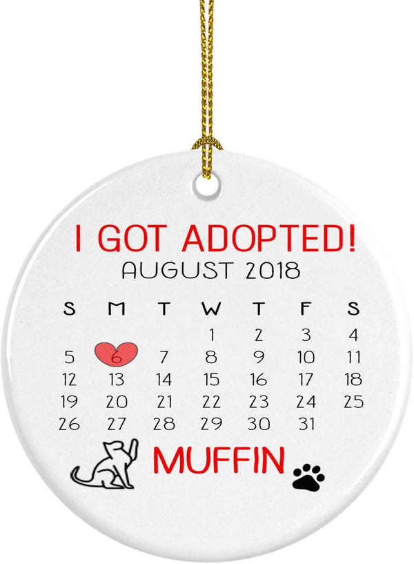 Custom Cat Ornament - Cat Rescue Pet Ornament, New Pet Gift for Cat's First Christmas