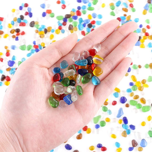 Hilitchi Flat Glass Marbles, Gemstones Glass Stones for Table Scatter, Vase Fillers, Event Weddings Birthday Christmas