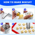 YOOUSOO Cookie Maker Press Gun Kit, Stainless Steel Biscuit Maker with 20 Discs and 4 Nozzles for Homemade Baking