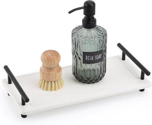 Segbeauty Sink Caddy, Large Bathroom Tray with Handle, Fast Drying Diatomaceous Earth Vanity Tray, Kitchen Organizer
