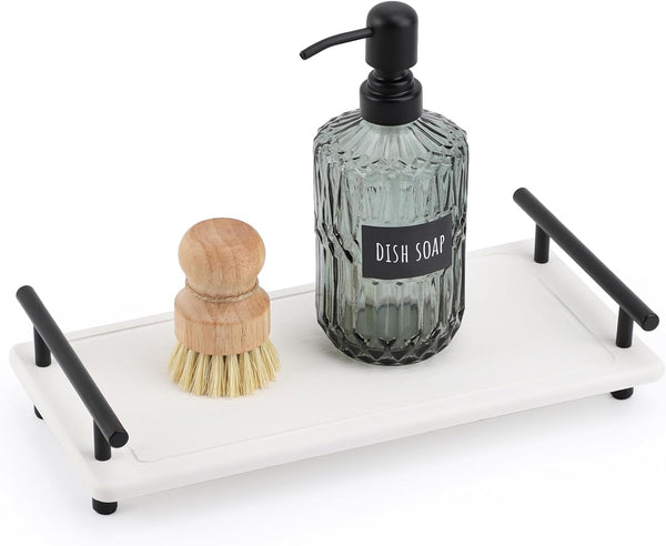 Segbeauty Sink Caddy, Large Bathroom Tray with Handle, Fast Drying Diatomaceous Earth Vanity Tray, Kitchen Organizer