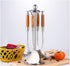 AOOSY Wok Spatula, 15.7 Inches, 18/10 Stainless Steel Utensil with Wooden Handle for Kitchen Cooking