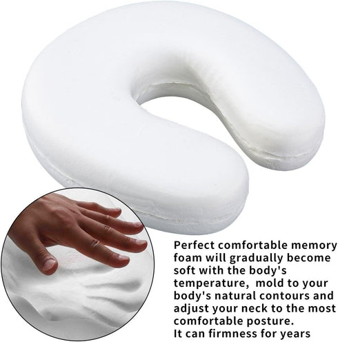 Mr.Ho U Shaped Memory Foam Pillow, Neck Head Cushion for Outdoors, Car, Office, Home Travel (Pink)