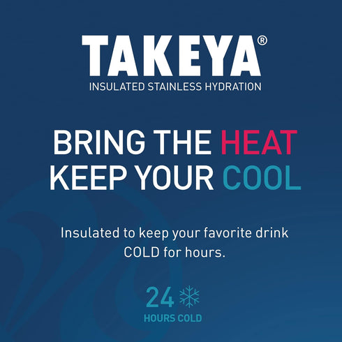Takeya Actives Kids Water Bottle with Straw Lid - 14 oz Stainless-Steel Double Wall Insulation - Blush