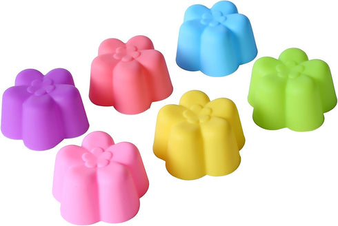 Magik 36 PCS Reusable Non-stick Silicone Mini Baking Muffin Cupcake Chocolate Cups (Assorted Flowers)