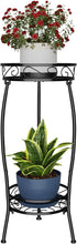 H HOMEXIN Plant Stand Indoor Outdoor, 2 Tier Metal Tall Planter Stand