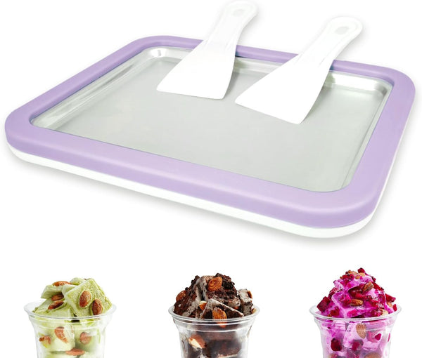 Rolled Ice Cream Maker Instant Ice Cream Maker with 2 Spatulas Frozen