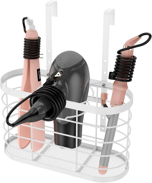 Hair Dryer Holder - 3 in 1 Hair Tool Organizer, Adjustable Height Wall Mounted for Hair Dryer, Flat Irons, Curling Wands