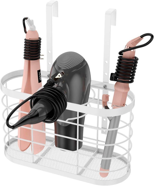 Hair Dryer Holder - 3 in 1 Hair Tool Organizer, Adjustable Height Wall Mounted for Hair Dryer, Flat Irons, Curling Wands