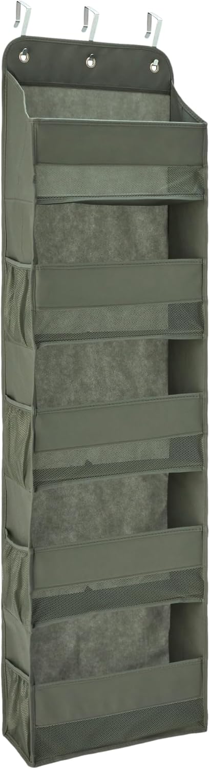 Amazon Basics 5 Tier Over the Door Hanging Shoe Organizer, Large Capacity,