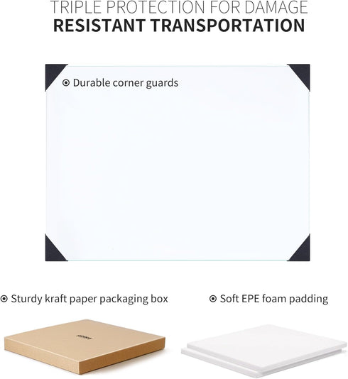 Tempered Glass Cutting Board 12x16 - Durable, Shatterproof, Heat-Resistant, Scratch-Proof, Dishwasher Safe