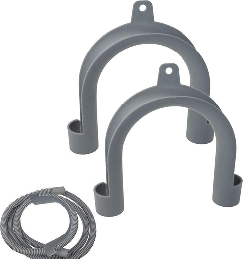 2Pcs Gray Clothes Washer Drain Hose Holder, U-Shape Hook Adapter for Washing Machine Drain Hose