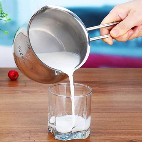 12cm Stainless Steel Milk Pan, Non Stick Soup Pot for Induction and Oven, Dishwasher Safe Cookware