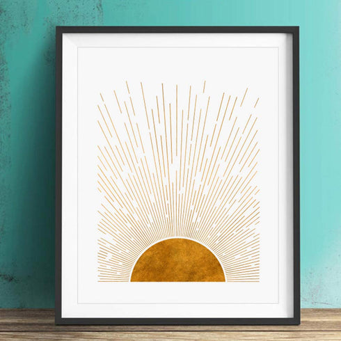 You Are My Sunshine Art, Sun Rise Wall Decor for Kid Room, Set of 2 Prints (8X10 INCH) - No Frame, Boho Minimalist