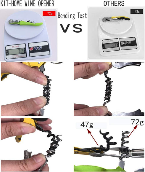 Professional Waiter Corkscrew Wine Openers Set, 4 PCS, Upgraded Heavy Duty Stainless Steel Hinges for Restaurant Waiters