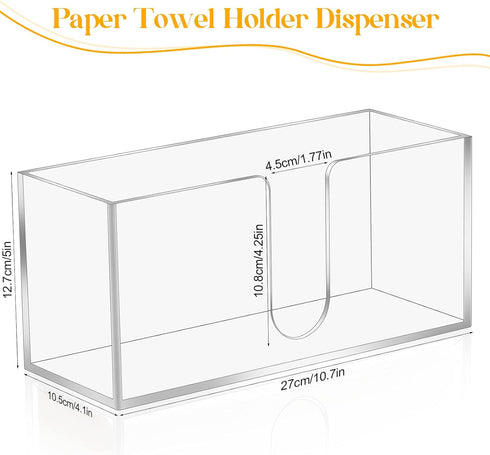 AFOROEOA Countertop Acrylic Paper Towel Dispenser, Clear Trifold Napkin Holder, Suitable for Z-fold, C-fold