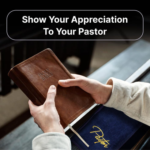 Swanson Christian Products Embroidered Hand Towels for Pastor, Navy