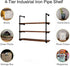 4 2 Pack 40 Inch, 3/4 MUZIK Tier Industrial Wall Mount Iron Pipe Shelf, Vintage Industrial Wall Mount Bookshelf