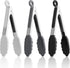 7 Inch Mini Tongs, Pack of 3 Short Silicone Tongs with Stainless Steel Tips for Cooking and Barbecue