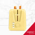Holstein Housewares 2-Slice Toaster, Yellow/Stainless Steel with 7 Browning Control Settings for Bagels
