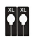 NAHANCO QSDBWKIT2 Black Rectangular Clothing Size Dividers with White Print for XS-XL, Kit of 25