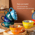 JINNTHE 15 Oz Bohemian Hand-Painted Ceramic Mug, Large Coffee Cup for Milk, Tea, and Breakfast, Dishwasher & Microwave