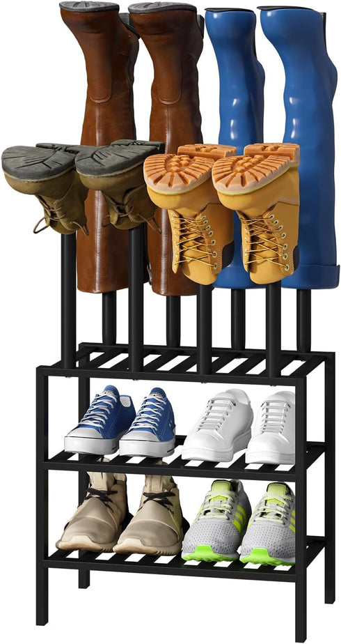 viewcare Black Boot Rack, Small Boot Rack Organizer Tall Boots with Shoe
