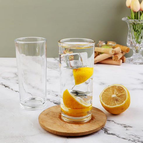Set 6-8oz Set 6PCS8OZ) Highball Glasses of Tall Water Glasses for Mojito, Whiskey, Cocktails - Clear Drinking Glassware