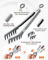 3 Pack Set Silicone Spaghetti Spoon & Pasta Tong With Pasta Measurer, of Non-Stick Stainless Steel Handle Pasta Fork