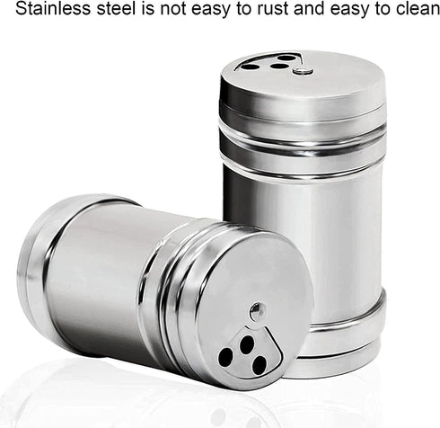 Stainless Steel Sugar Shakers, Dust-proof Spice Salt Pepper Organizer Container