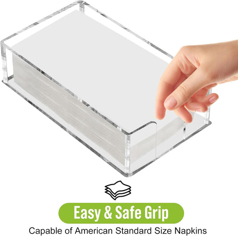 8.5x4.9x2.4 inches Fengzhe Acrylic Guest Towel Napkin Holder, Clear Bathroom Paper Hand Towels Storage Tray, Disposable