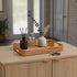 3pcs Rectangular Serving Tray with Handles, Decorative Wicker Organizer Baskets Storage Tray for Coffee Table, Bread