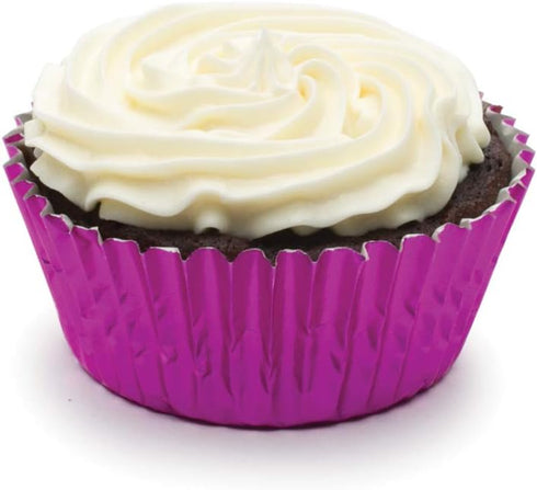 Fox Run Hot Pink Foil Muffin and Cupcake Liners, Set of 32 Standard Size Wrappers