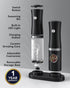 Set 2 FORLIM Rechargeable Electric Salt and Pepper Grinder with Charging Base, Automatic Pepper Mill, Adjustable