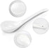 Kslong Pure White Ceramic Soup Ladle - Big Bone China Deep Porcelain Flatware, 9.4" x 3" Asian Soup Tureen Spoon