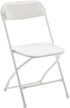 BTEXPERT White Plastic Folding Chair Steel Frame Commercial High Capacity Event Chair