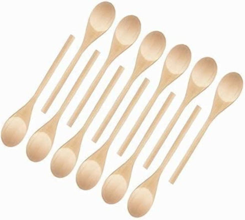 Kitchen Wooden Spoons - Mixing, Baking, Serving Utensils, 10 In, 12 Pack for Cooking Needs