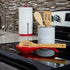 Home Basics Large Metal Kitchen Utensil Holder for Countertop, 6.25" Farmhouse Cooking Utensil Crock Tool Organizer