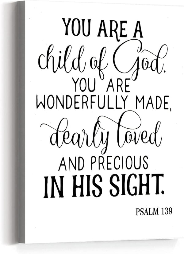 JANLAN You Are a Child of God Psalm 139 Wall Decor,Toddler Christian Wall