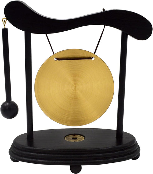 fengshuisale Zen Art Brass Feng Shui Desktop Gong with Red String Bracelet, W3359