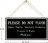Please do not throw anything in the toilet other than toilet paper Thank You - Septic Tank Notice Small Toilet Plaque 12 inch by 6 inch by Henntile