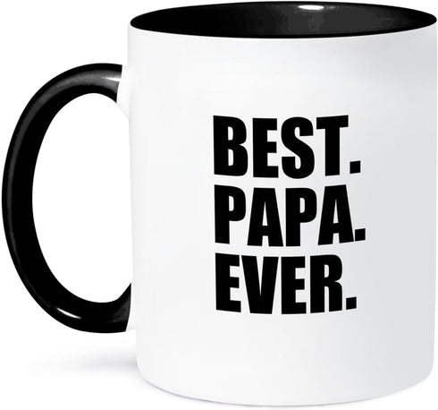 3dRose Ceramic Best Papa Ever Mug - 1 Count (Pack of 1), Black