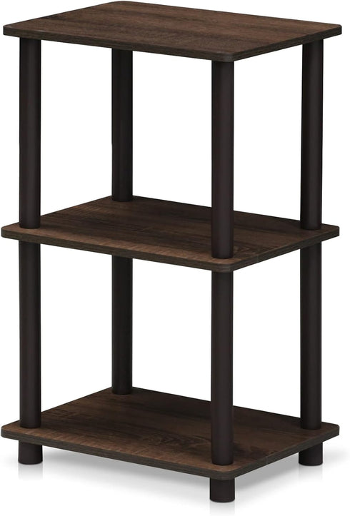 2 FURINNO Turn-N-Tube Space Shelf, Walnut/Brown